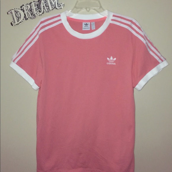 🤘EUC Adidas 3 stripe coral color top - Picture 2 of 8